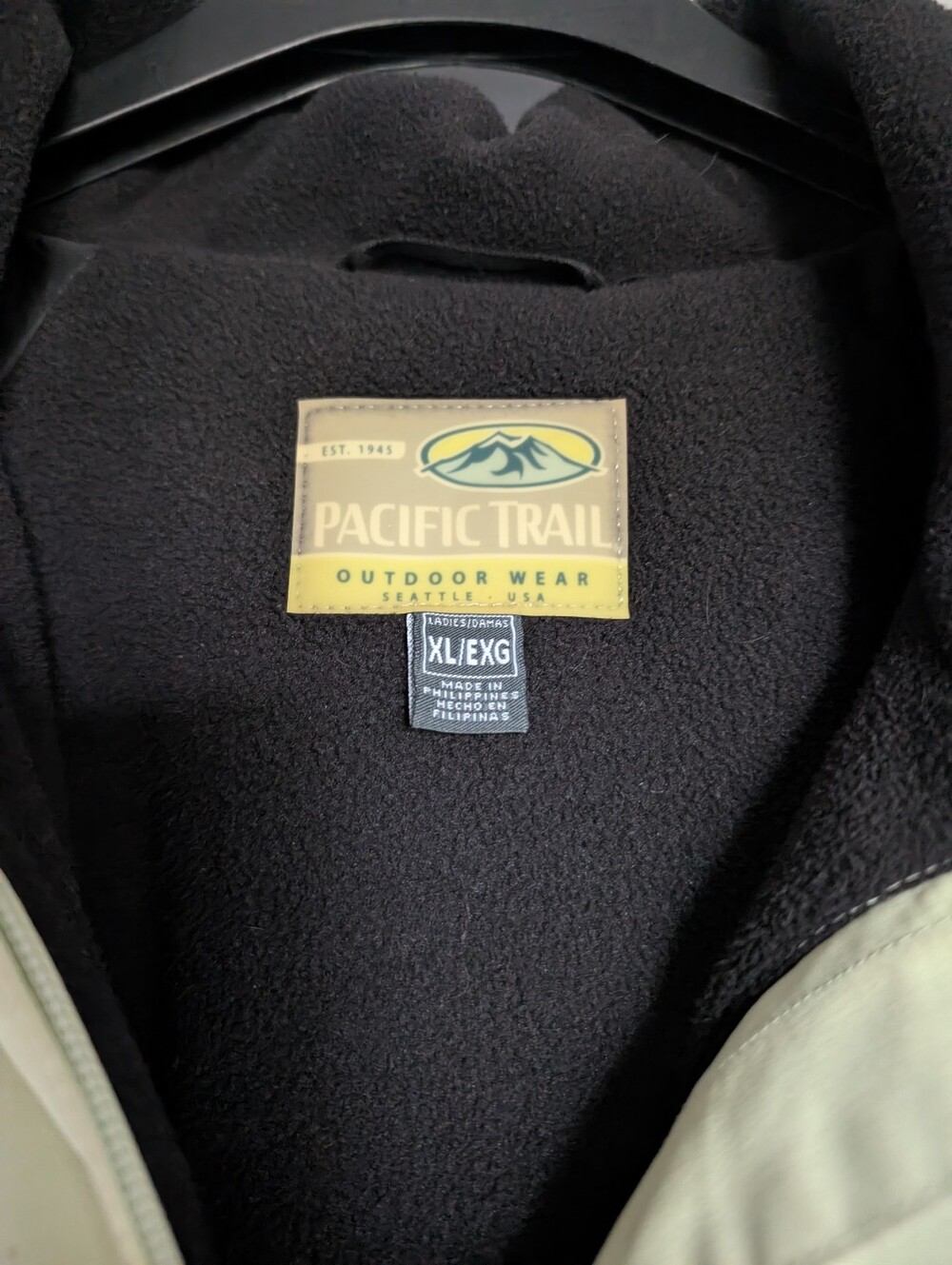 Pacific Trail Black Fleece Lined Outdoor Hooded Jacket with Lime Green Exterior